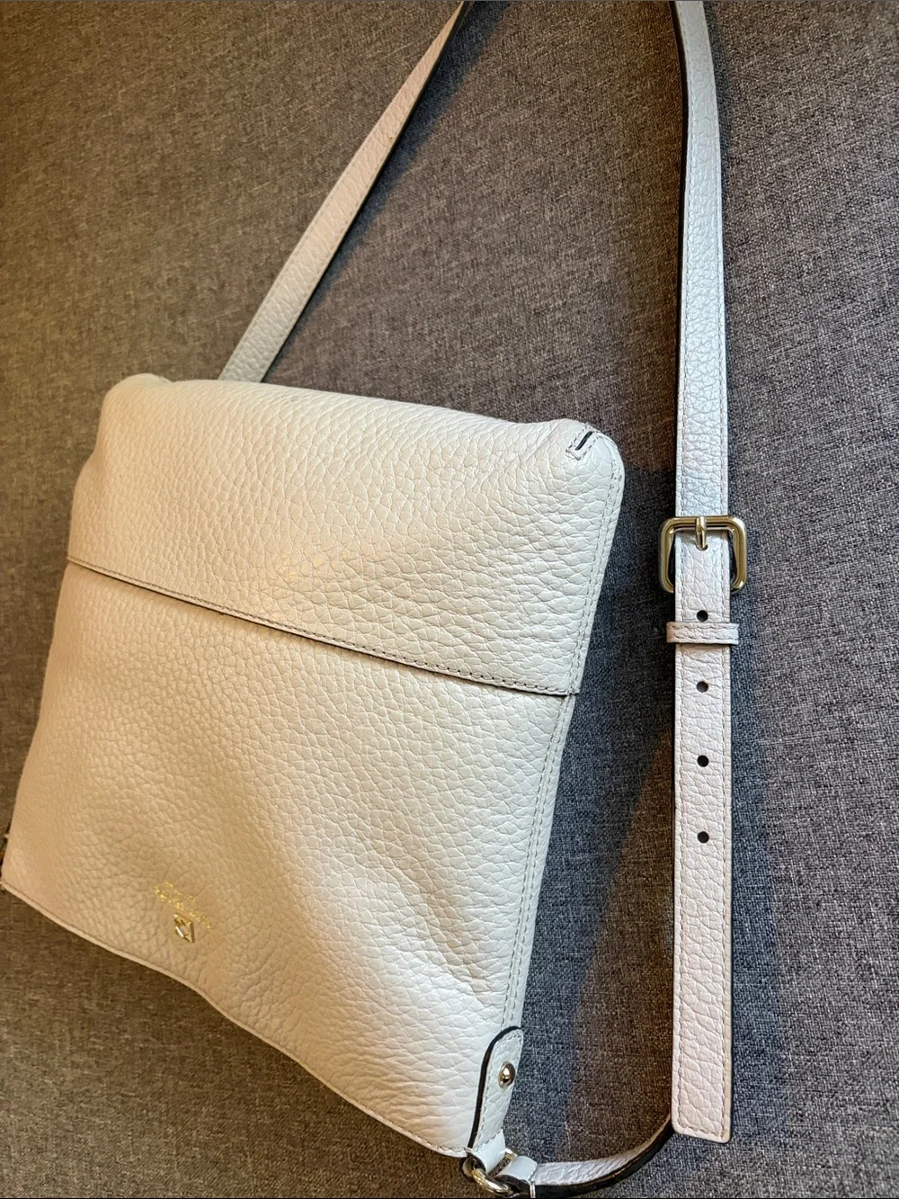 kate spade Pebbled Leather Crossbody in Light Beige